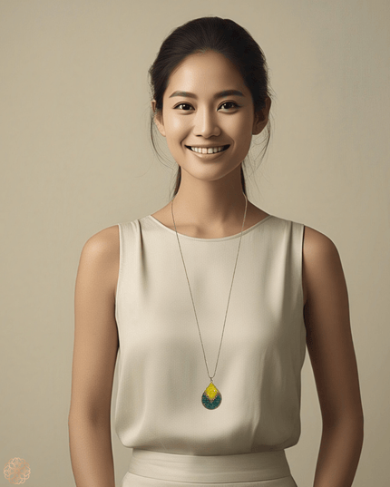 Teardrop beaded pendant necklace on a chain - Sundara Joon