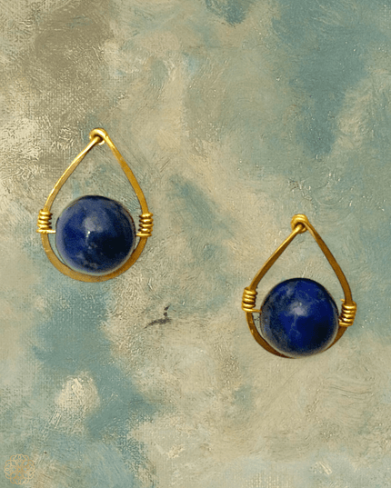 Teardrop with gemstone earrings - Sundara Joon