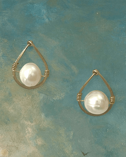 Teardrop with gemstone earrings - Sundara Joon