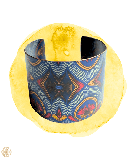 Travel inspired patterned brass cuff bracelet - Sundara Joon