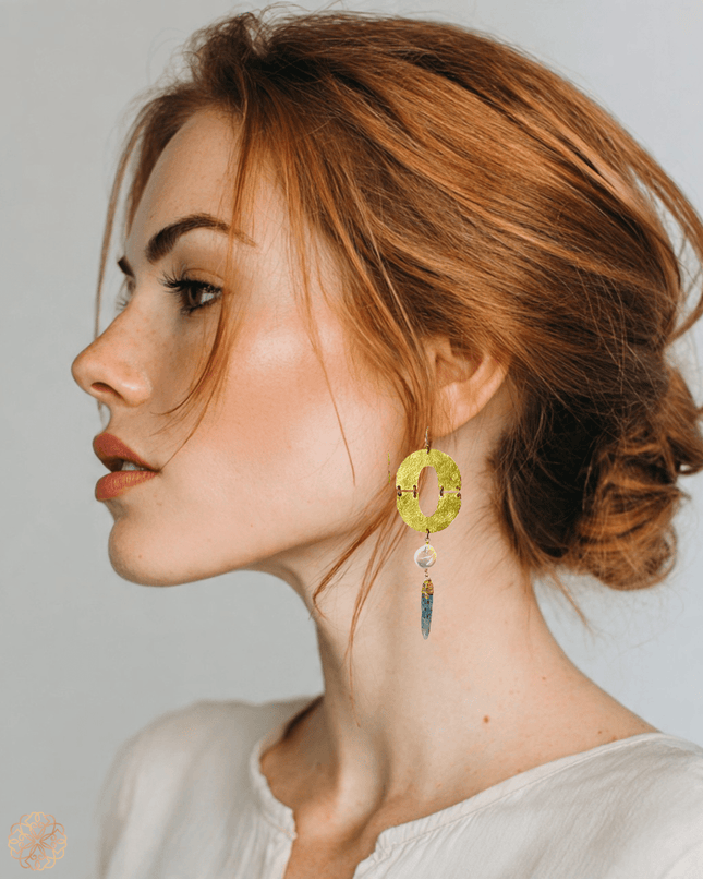 Tribal earrings with gemstones - Sundara Joon