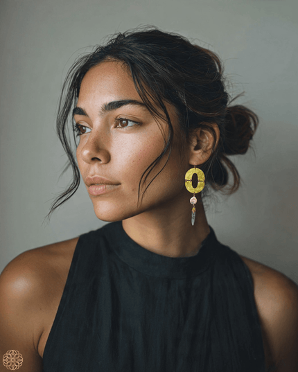 Tribal earrings with gemstones - Sundara Joon
