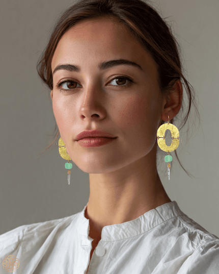Tribal earrings with gemstones - Sundara Joon