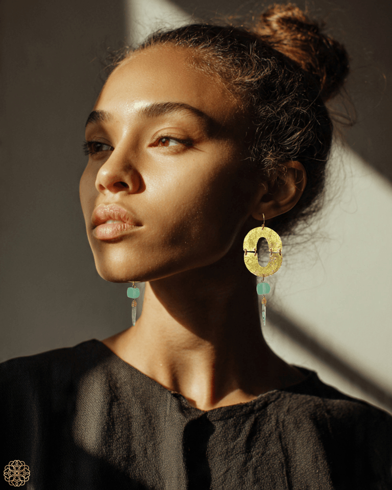 Tribal earrings with gemstones - Sundara Joon