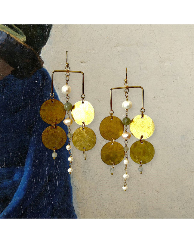 Tribal inspired pearl earrings - Sundara Joon