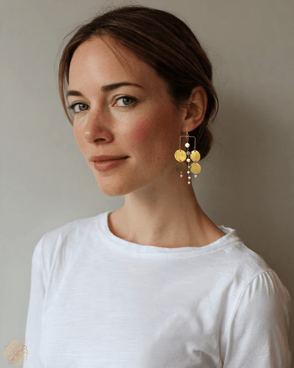 Tribal inspired pearl earrings - Sundara Joon