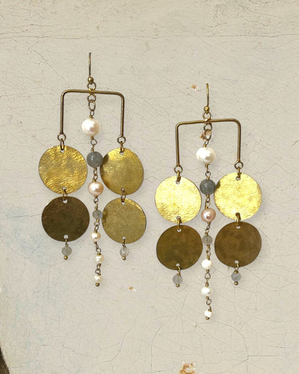 Tribal inspired pearl earrings - Sundara Joon