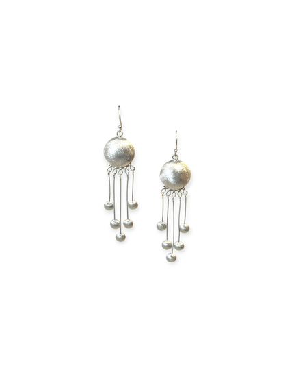 Tribal inspired silver drop earrings - Sundara Joon