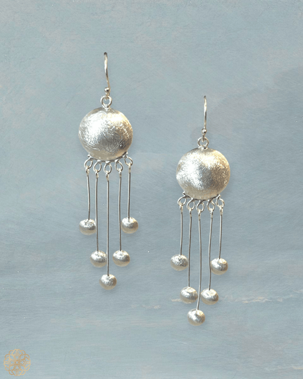 Tribal inspired silver drop earrings - Sundara Joon
