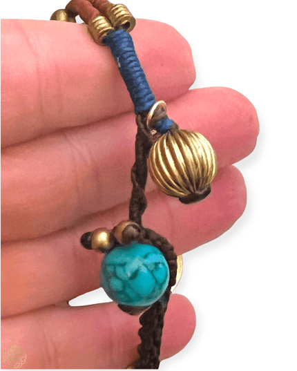 Tribal lapis lazuli and turquoise beaded bracelet - Sundara Joon