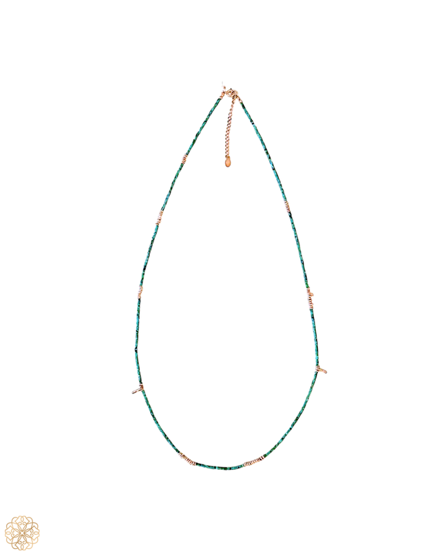 One-of-a-Kind Turquoise and Silver Beaded Necklace | Sundara Joon