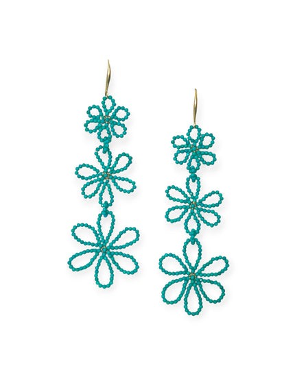 Bold beaded floral earrings