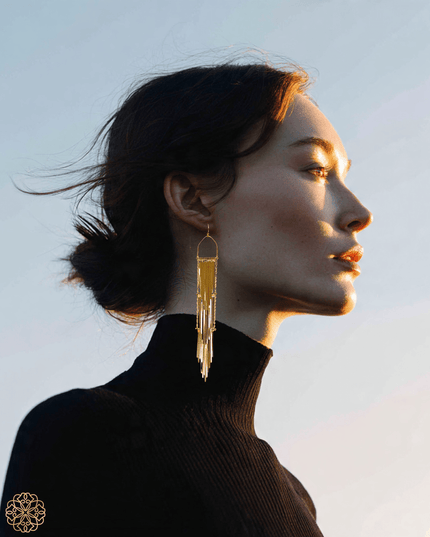 Waterfall tiered metal drop earrings - Sundara Joon