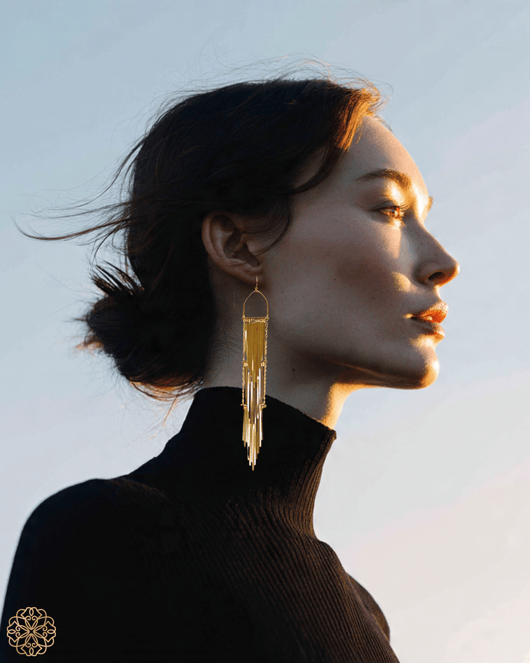 Waterfall tiered metal drop earrings - Sundara Joon