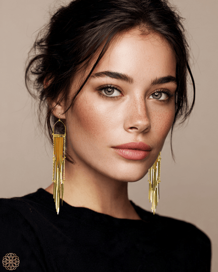Waterfall tiered metal drop earrings - Sundara Joon
