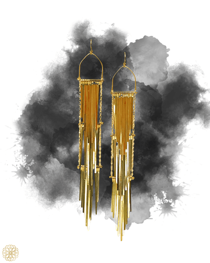 Waterfall tiered metal drop earrings - Sundara Joon