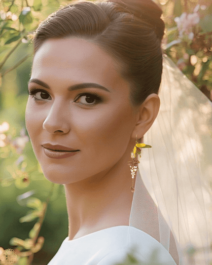 Whimsical gemstone butterfly and floral drop earrings at Sundara Joon