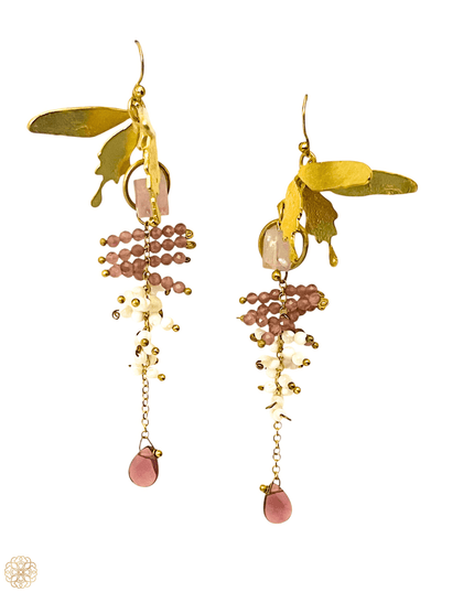 Whimsical gemstone butterfly and floral drop earrings at Sundara Joon