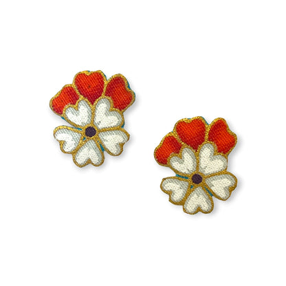 White blossom batik earrings - Sundara Joon