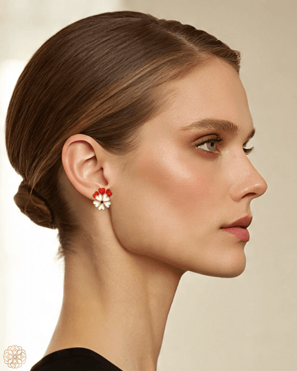 White blossom batik earrings - Sundara Joon