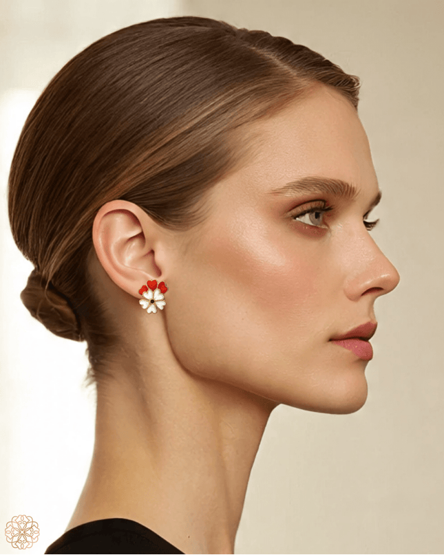 White blossom batik earrings - Sundara Joon