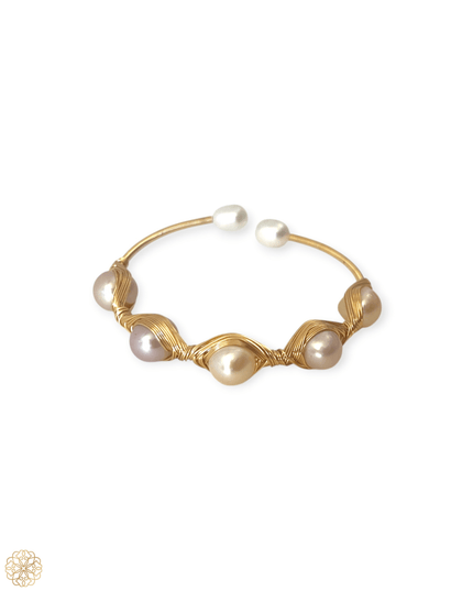 Woven bracelet incorporating pearls - Sundara Joon