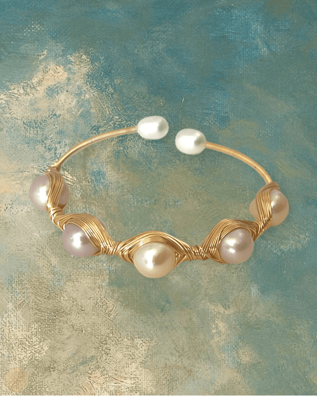 Woven bracelet incorporating pearls - Sundara Joon