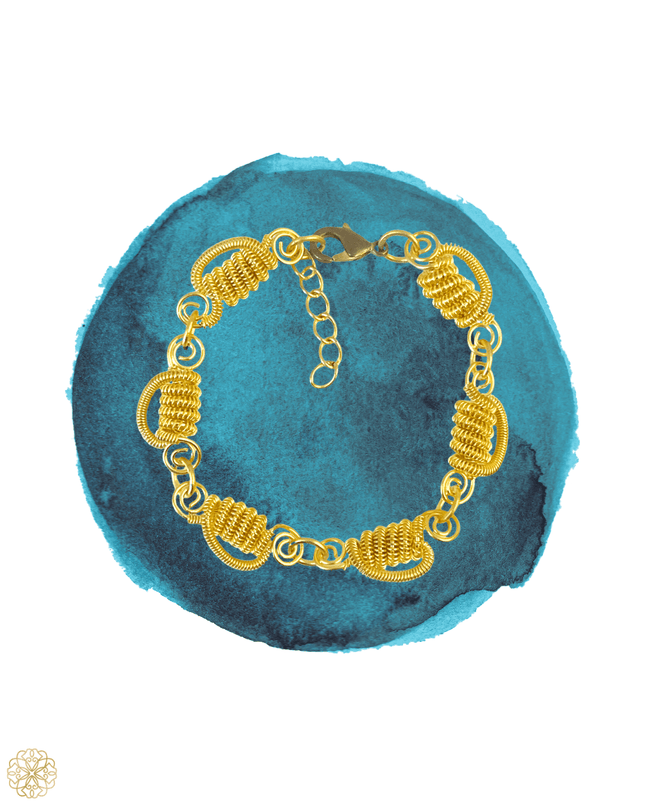 Woven links brass metal bracelet - Sundara Joon