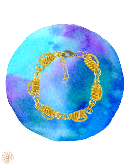 Woven links brass metal bracelet - Sundara Joon