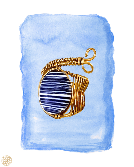 Woven statement ring with blue gemstone - Sundara Joon