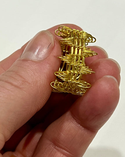 Woven statement ring with zig zag pattern - Sundara Joon