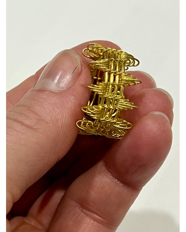 Woven statement ring with zig zag pattern - Sundara Joon