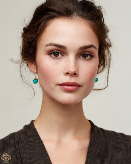 Woven Drop Gemstone Earrings