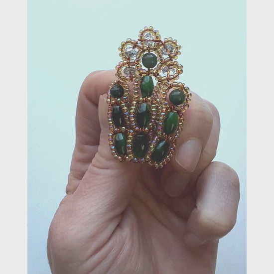 Designer statement ring made with elbaite and crystals - Sundara Joon