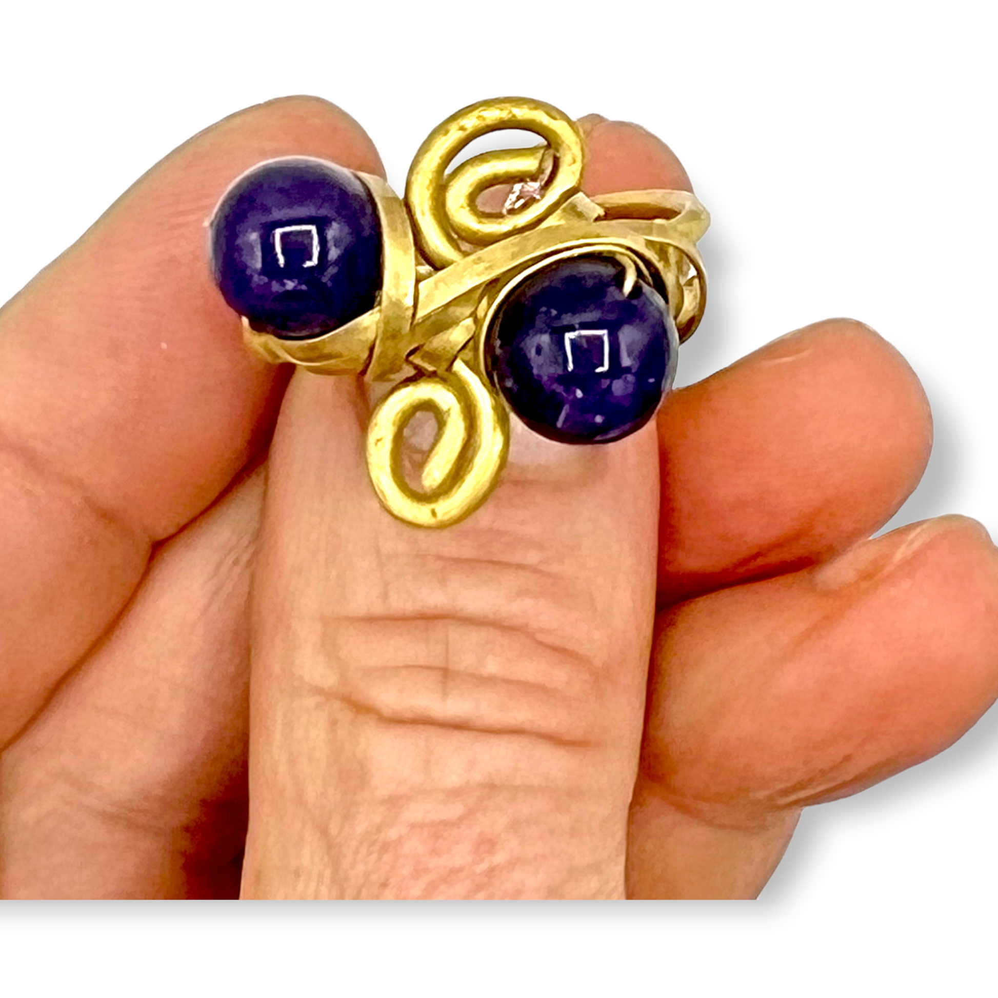 Tribal designed blue gemstone statement ring - Sundara Joon
