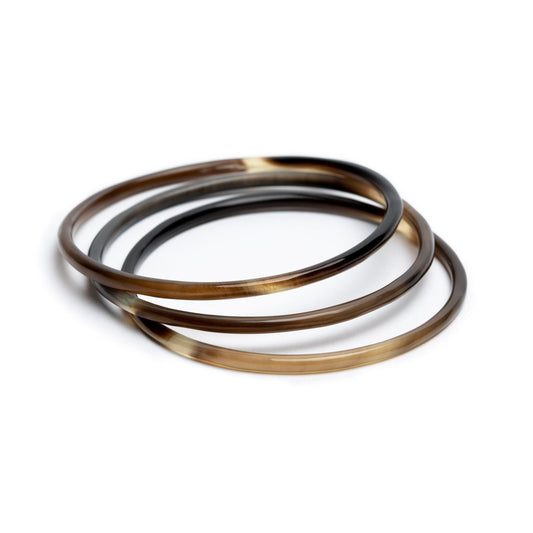 A trio of natural bangle slender bracelets - Sundara Joon