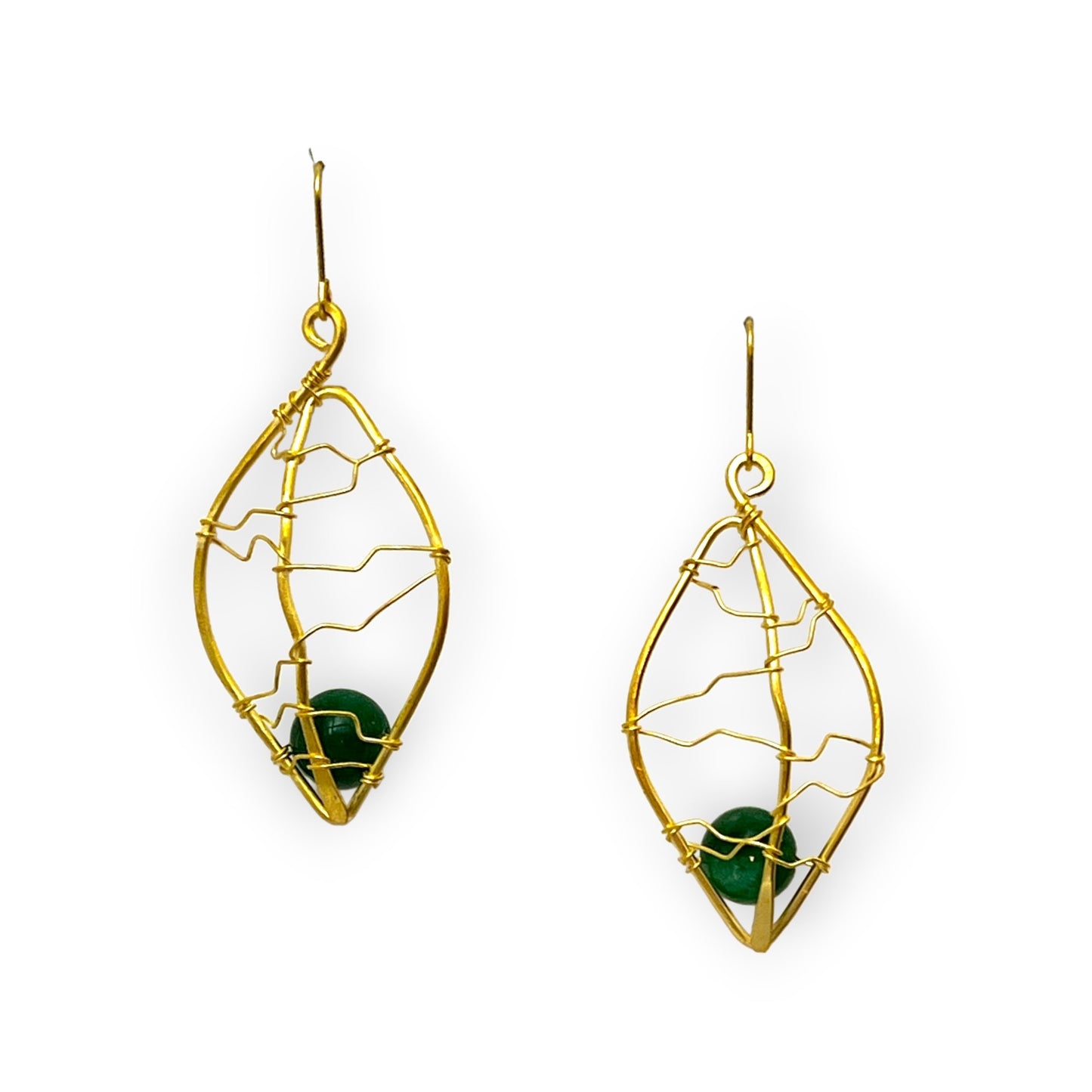 Airy leaf chalcedony gemstone statement earrings - Sundara Joon
