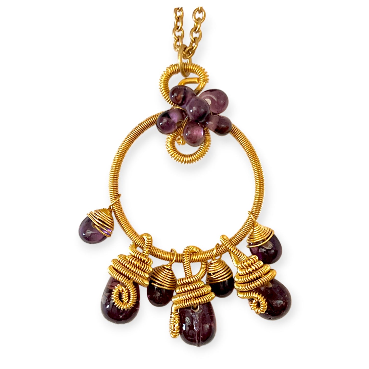 Amethyst cluster pendant necklace - Sundara Joon