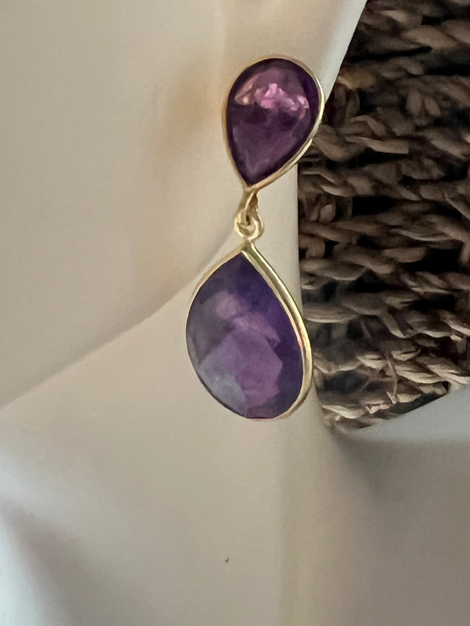 Amethyst drop statement earrings for a purple punch - Sundara Joon