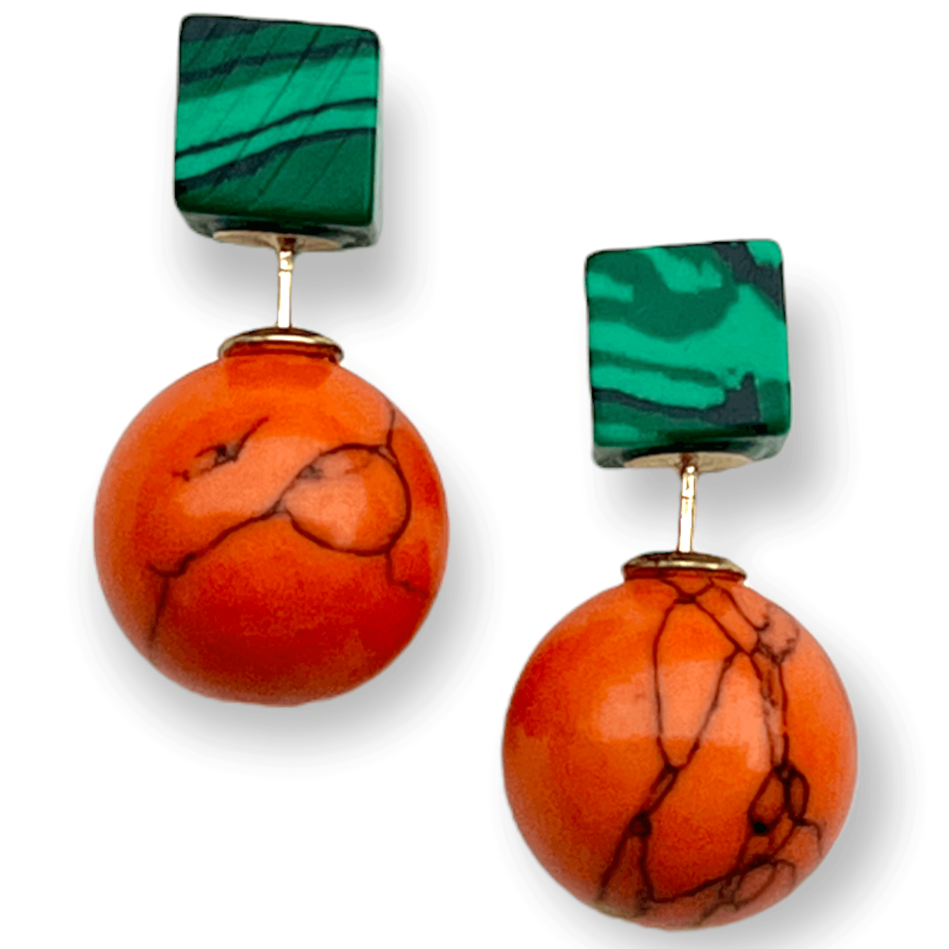 Malachite double sided stud earrings - Sundara Joon
