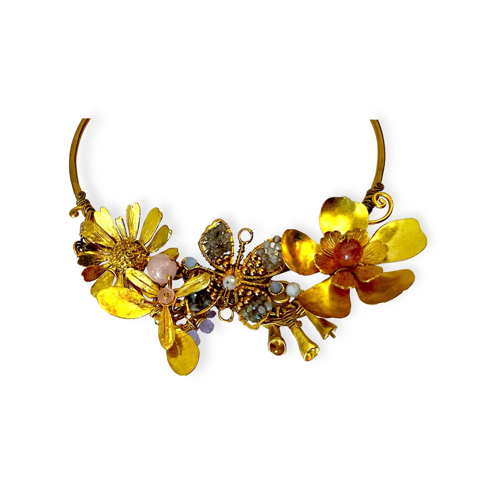 Beaded gemstone spring inspired choker necklace - Sundara Joon