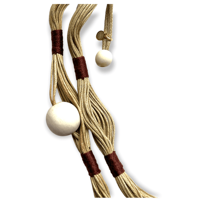 Multi-strand fiber art beaded necklace - Sundara Joon