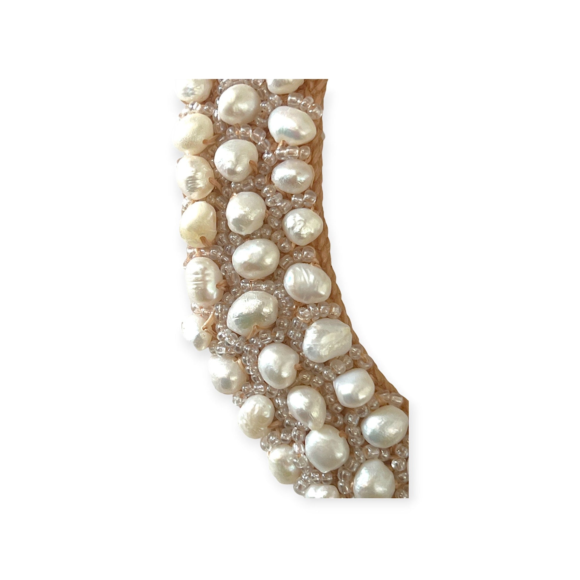 Beaded pearl choker necklace in neutral earth tones - Sundara Joon