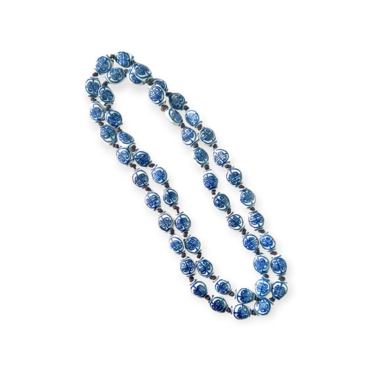 Blue and white porcelain beaded necklace - Sundara Joon