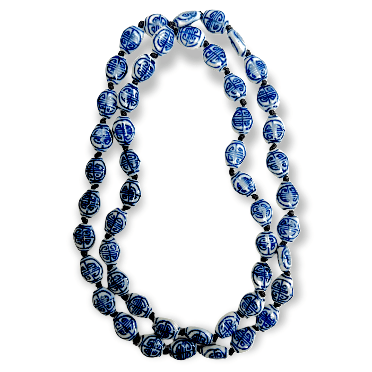 Blue and white porcelain beaded necklaceSundara Joon