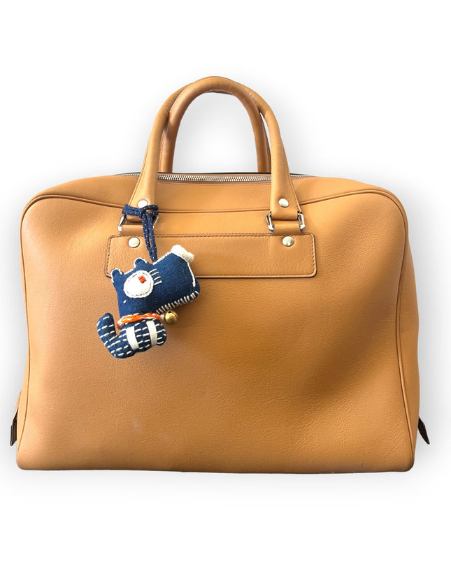 Blue fabric dog with bell for door knob - Sundara Joon