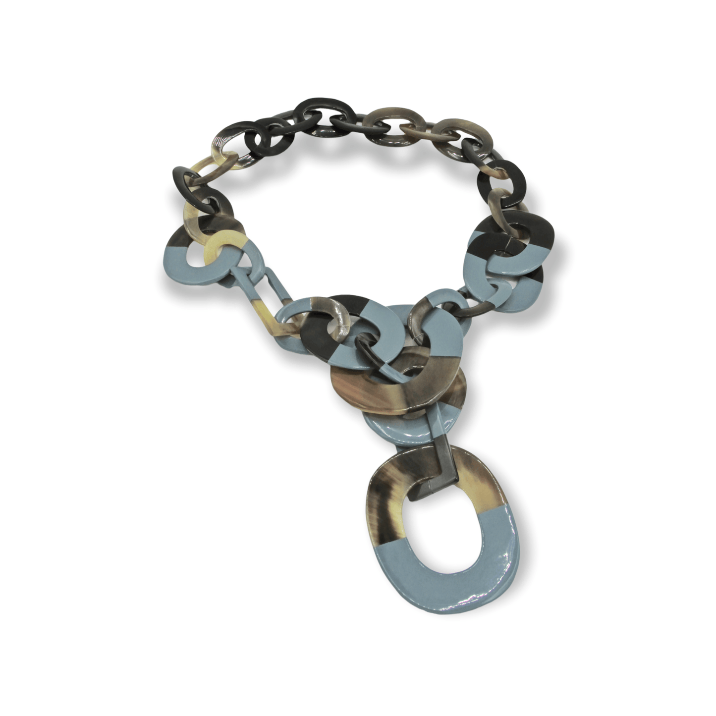 Bold chainlink statement necklace with a spot of colorSundara Joon