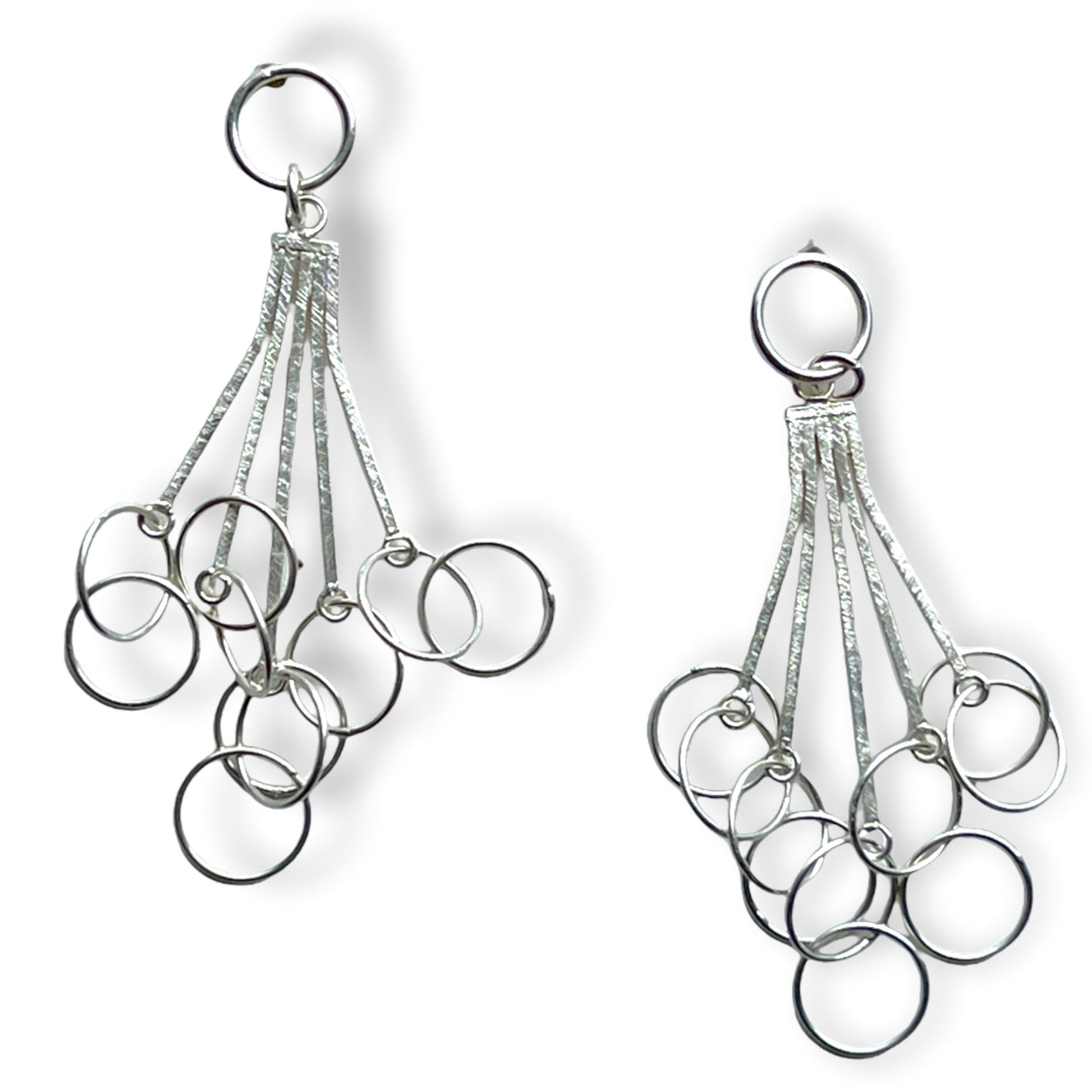 Cascading hoops silver drop statement earringSundara Joon