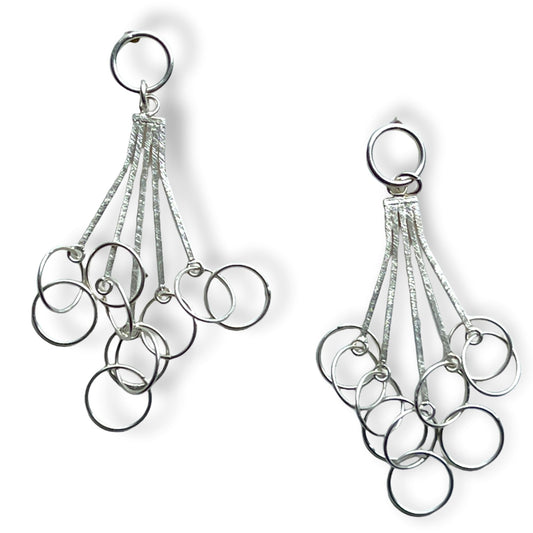 Cascading hoops silver drop earring for a modern look - Sundara Joon