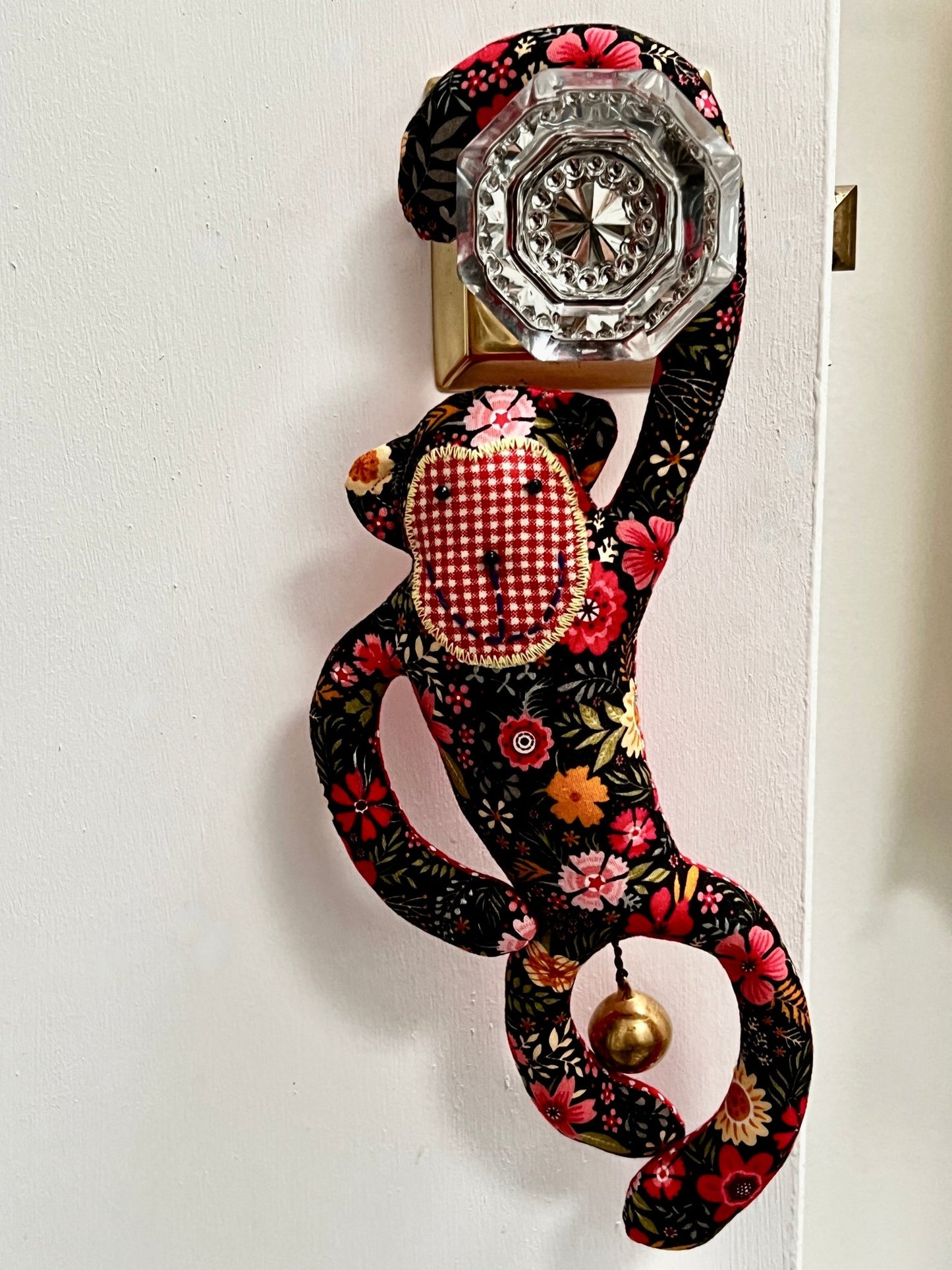 Cheeky monkey fabric door jewelry with bell - Sundara Joon